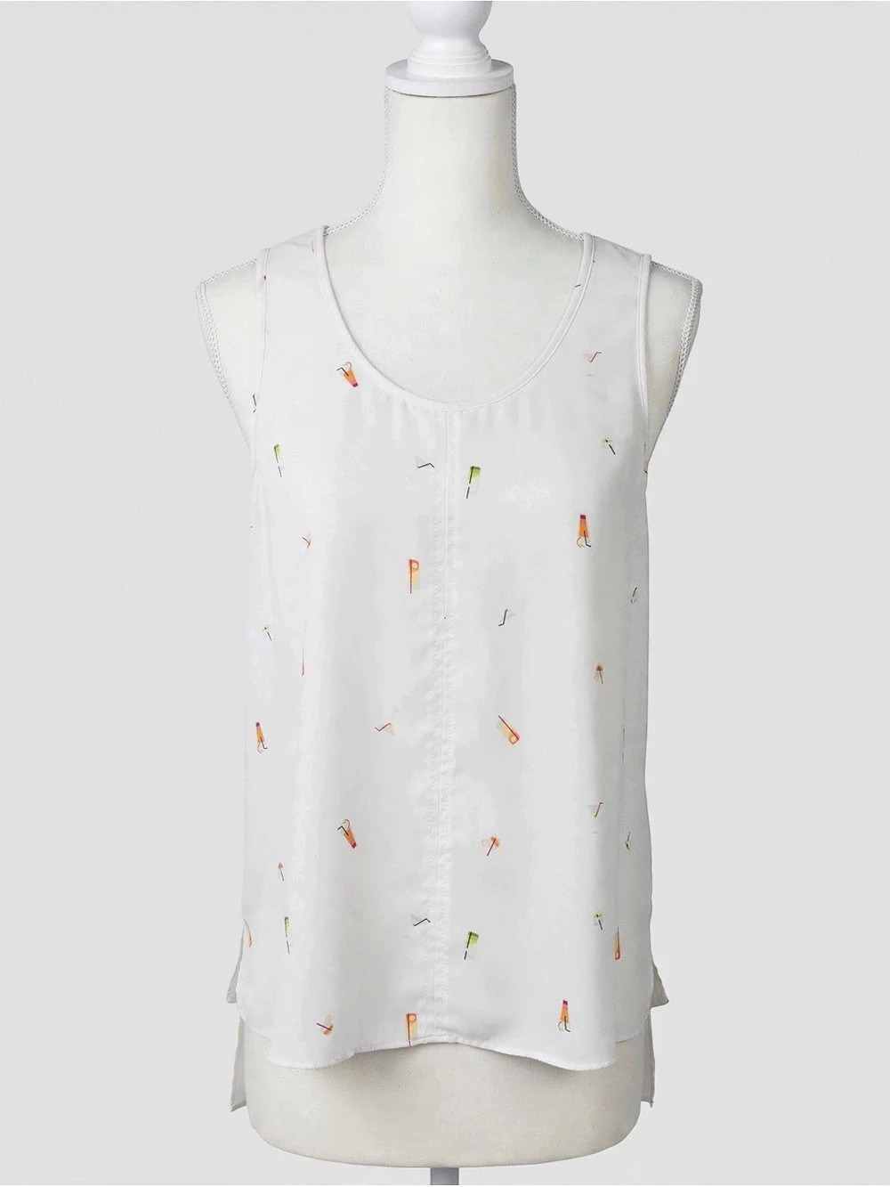Printed Tank Top in White Like New